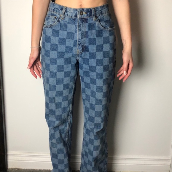 Urban outfitters checkered jeans size 26 - Picture 1 of 3